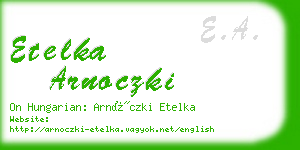 etelka arnoczki business card